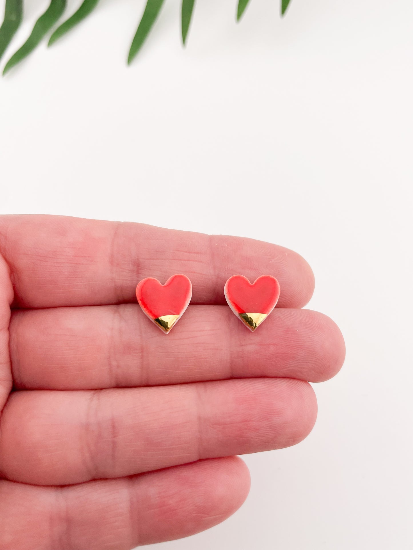 Heart Strawberry red studs