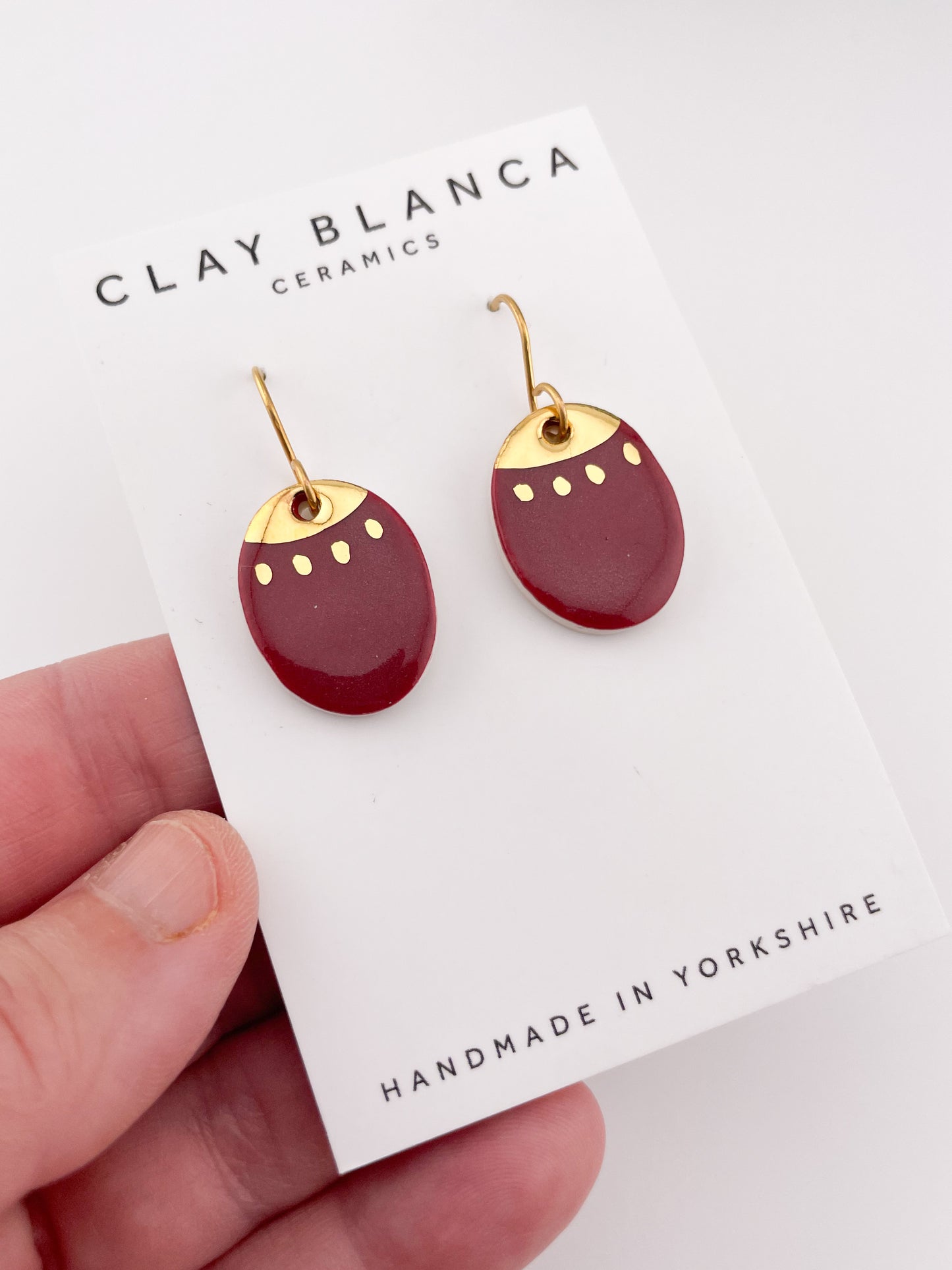 Dark Red Porcelain dangles