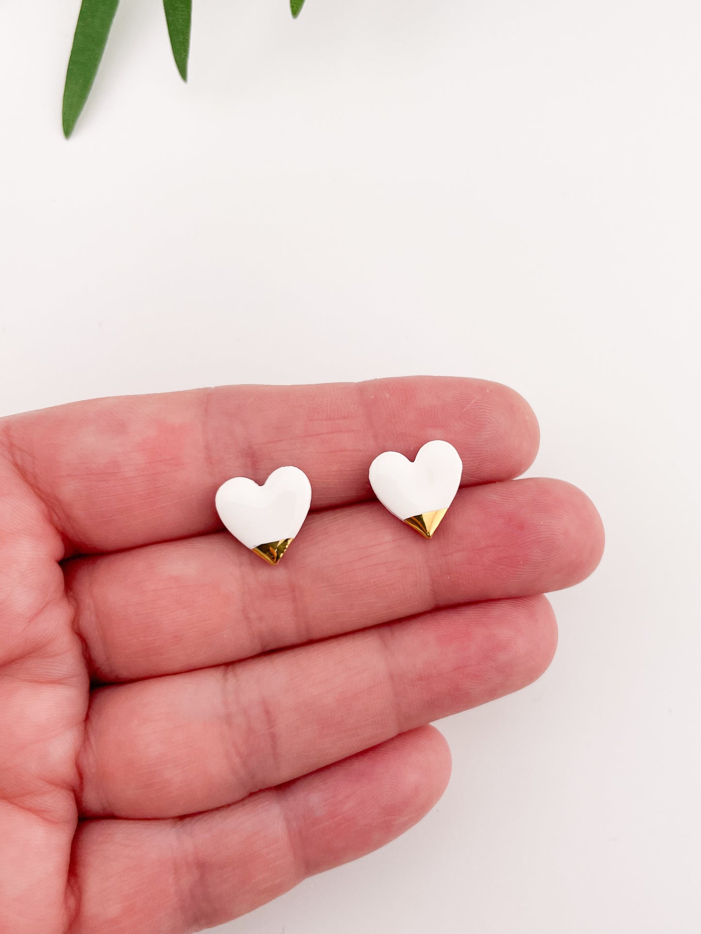 White heart studs