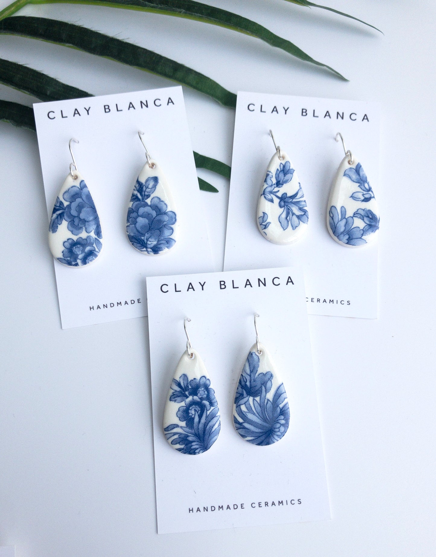 Vintage Blue China Set - Three style earrings