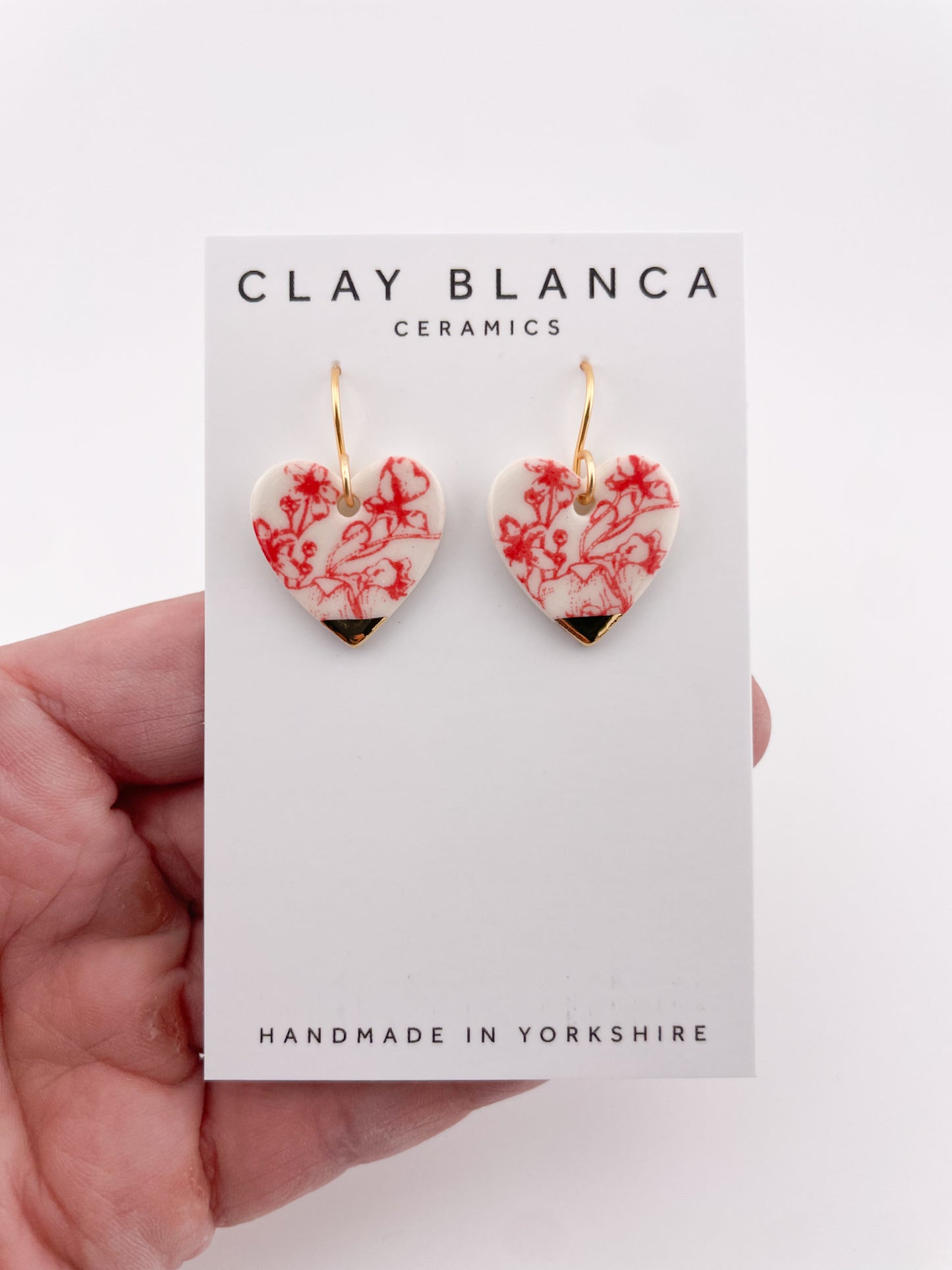 Candy Red China Medium Heart (middle) earrings