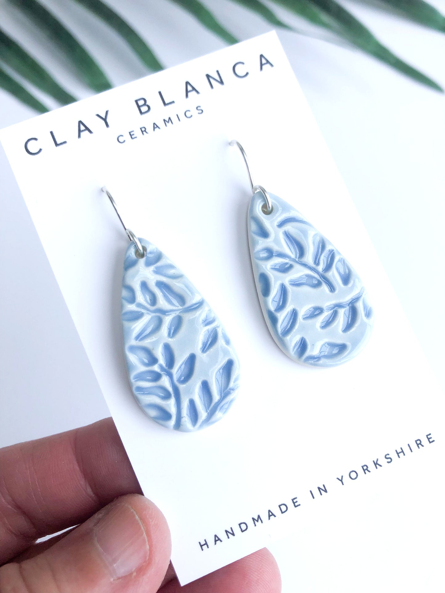 Leaf Design Set - Teardrop and round dangle earrings