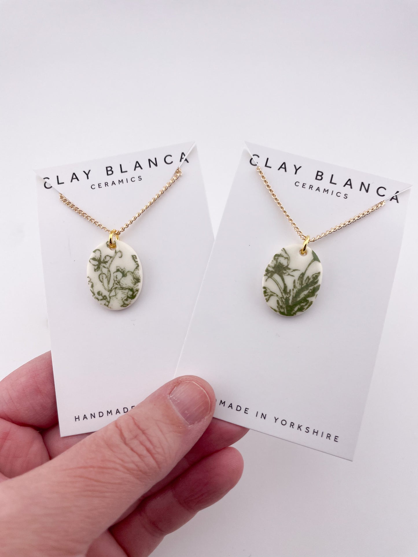 Green China Oval Pendant necklace (Options)