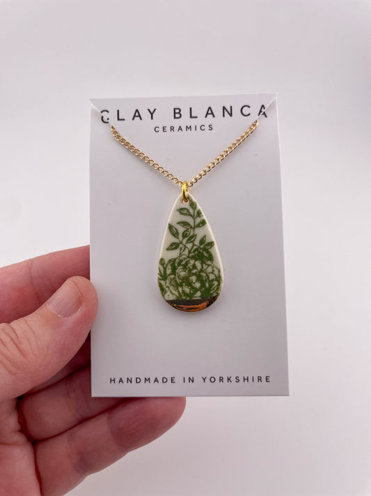 Green China Teardrop Pendant necklace (Options)