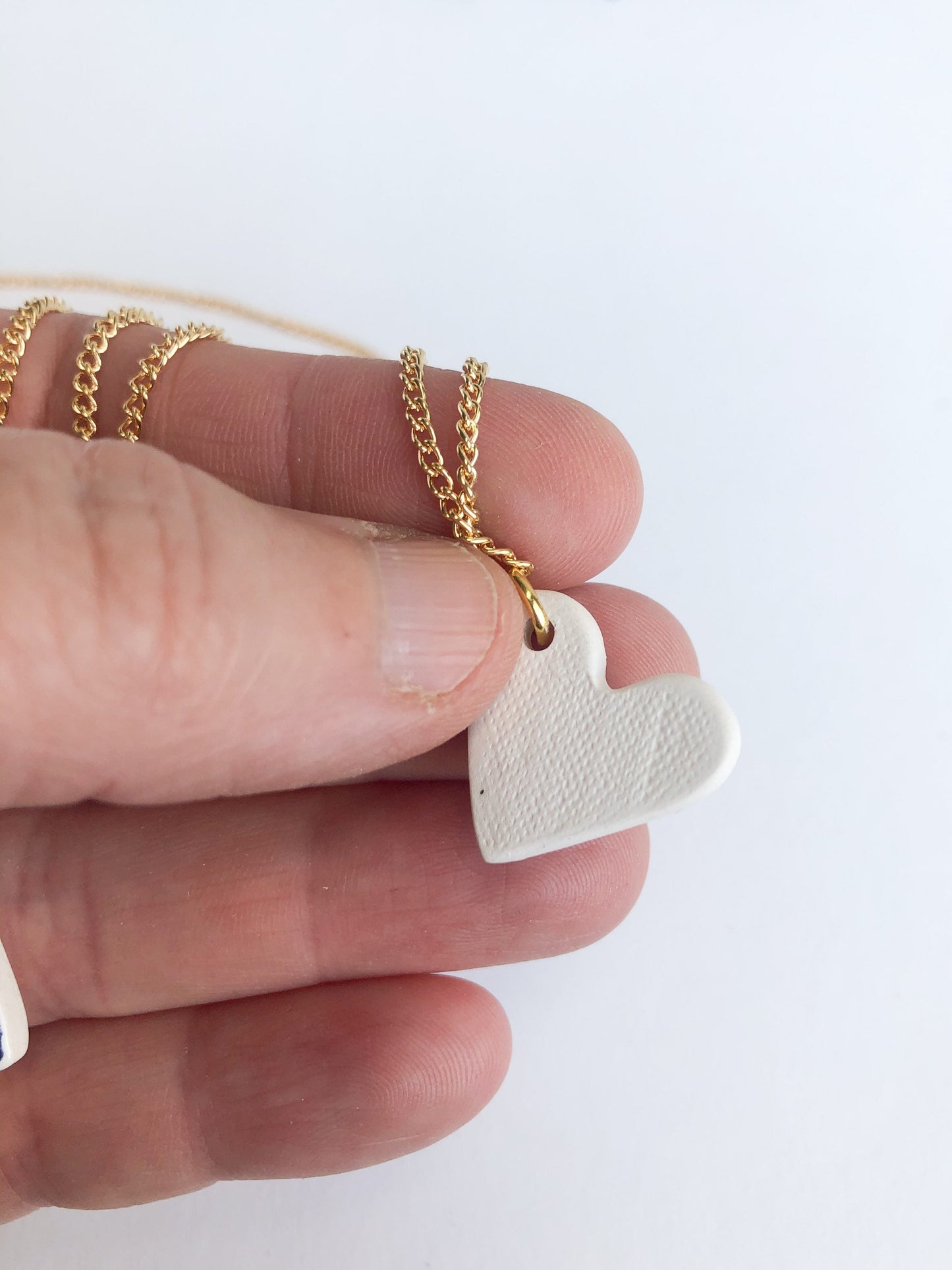 Small Blue China heart necklace